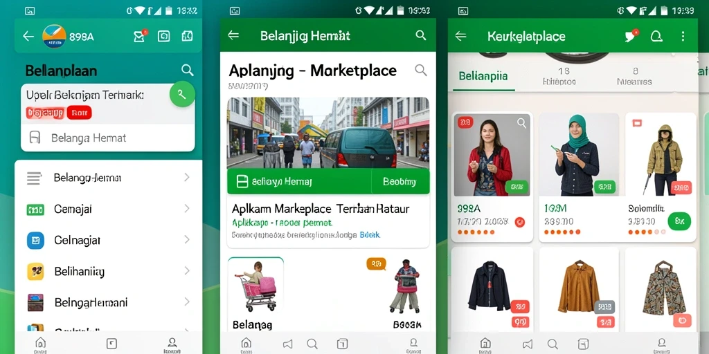 Tampilan antarmuka aplikasi 898A yang user-friendly untuk belanja online.