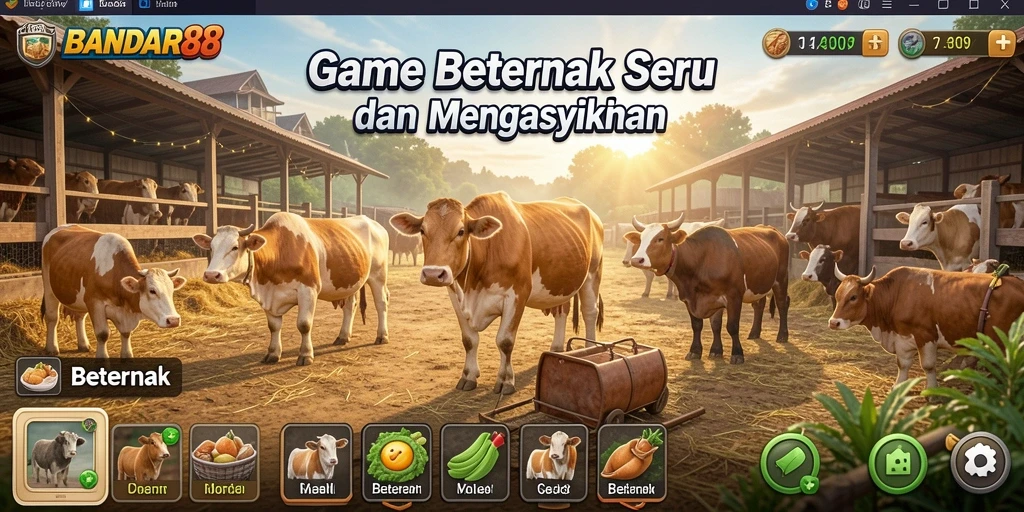 Tampilan antarmuka <strong>BANDAR88</strong> dengan fitur beternak yang menarik.