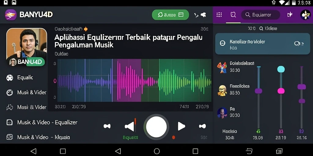 Antarmuka BANYU4D dengan fitur Equalizer yang lengkap dan mudah digunakan.