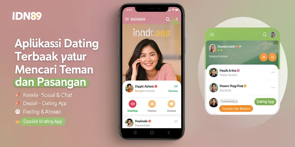 Antarmuka IDN89 yang modern dan mudah digunakan untuk mencari pasangan.