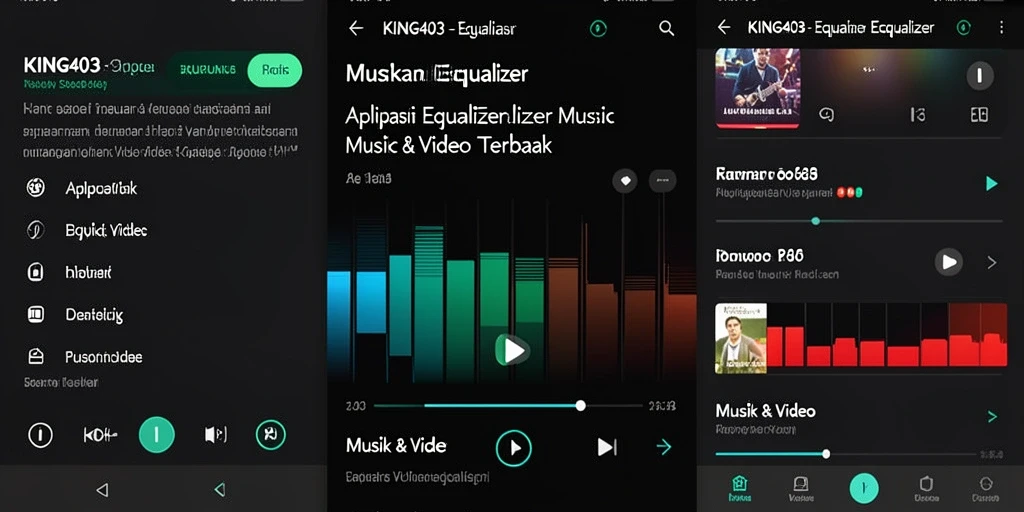 Antarmuka user-friendly KING403 dengan fitur Equalizer yang lengkap.