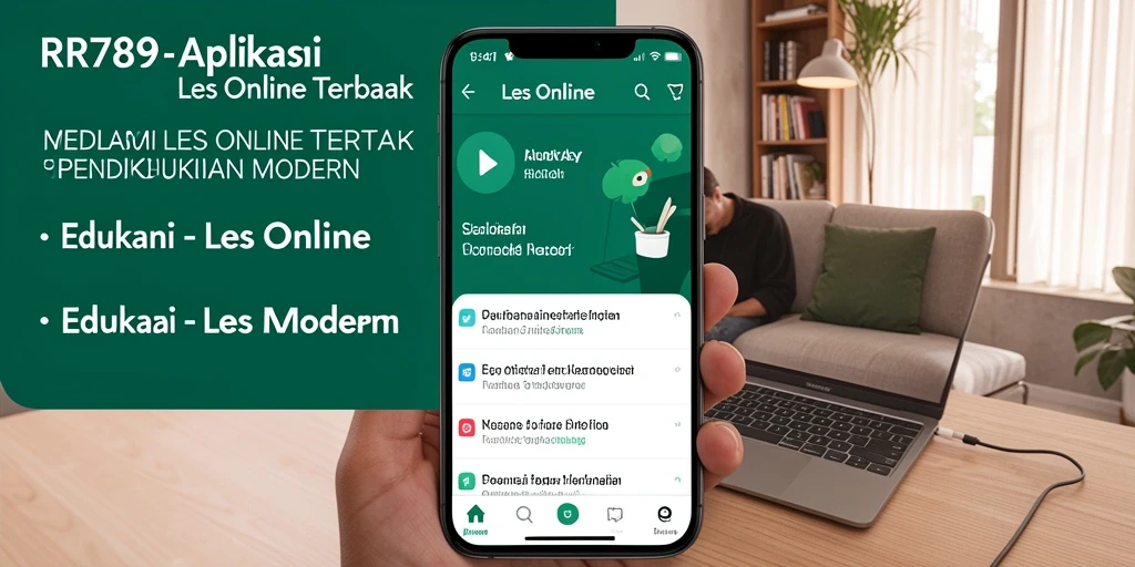 Tampilan antarmuka aplikasi Les Online RR789 yang modern dan interaktif.