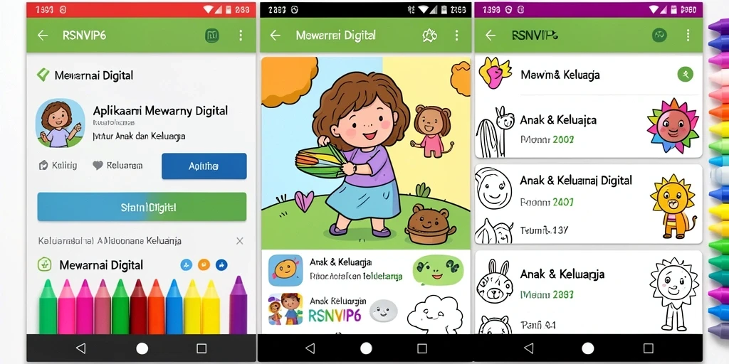 Tampilan antarmuka aplikasi Mewarnai Digital yang menarik dan interaktif.
