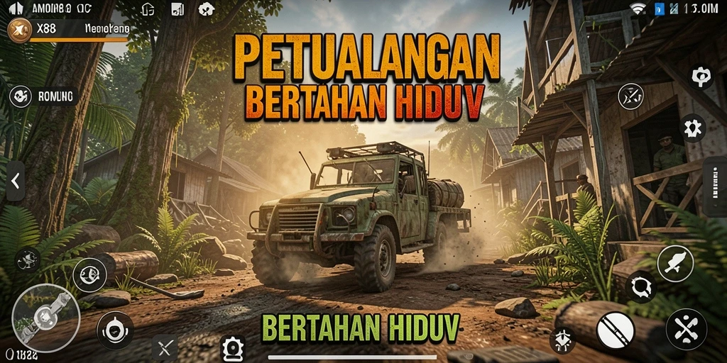 Tampilan antarmuka yang menarik dalam permainan Bertahan Hidup X88.
