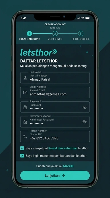 Panduan Registrasi Akun Baru Letsthor untuk Pengguna Android Indonesia